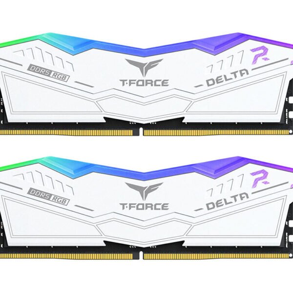 TeamGroup T-FORCE Delta RGB 64GB 32GBX2 DDR5 6000MHz RAM White - Tech Spot TeamGroup T-FORCE Delta RGB 64GB (32GBX2) DDR5 6000MHz RAM, White