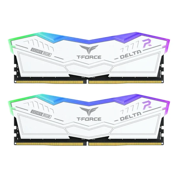 TeamGroup T-FORCE Delta RGB 64GB (32GBX2) DDR5 6000MHz RAM, White