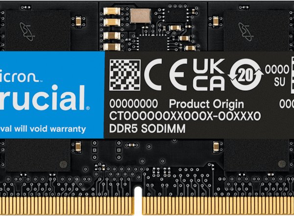 Crucial 16GB DDR5-5600 SODIMM Laptop Memory CT16G56C46S5