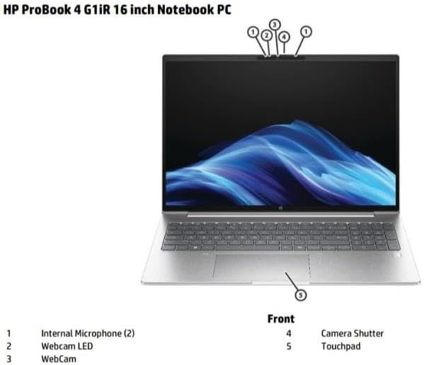 HP ProBook 460 G11 - View 6 - Tech Spot HP ProBook 460 G11 Notebook PC - Front View